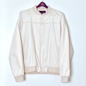 Vintage Canvas Bomber Jacket Men’s XL Beige Eclectic‎ Grandpa Normcore Academia